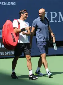 roger federer with his coach