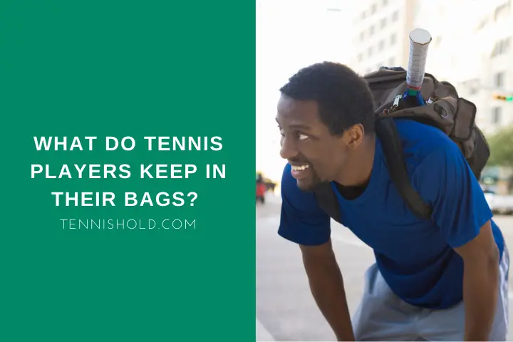 What Do Tennis Players Keep In Their Bags?; a black man smiling carrying a bag with his racket